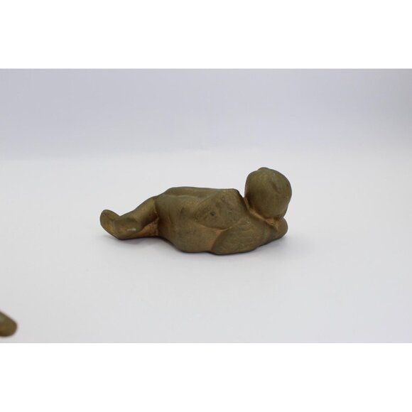 Vintage Gold Cherub Pair, Ceramic Christmas Angels, Mid Century Holiday Decor - Picture 4 of 12